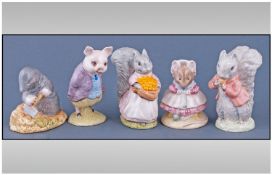 Five Royal Albert Beatrix Potter Figures comprising Pigling Bland, Diggory Diggory Delvet, The Old