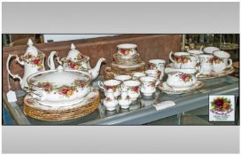 Royal Albert Country Roses Dinner Service Comprising 6 coffee cups & saucers, 6 tea cups &