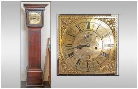 Late Georgian 8Day 1760 Longcase Clock Movement By Thomas Bridge Of Wigan. 12" brass dial with