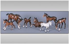 Beswick Collection Of Various Foal Figures, 7 In Total.  All in excellent condition.