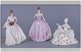 Three Figurines, 1. Coalport 'Rose Ball' J.Bromley. Limited edition 413/7500, 2. Royal Doulton '