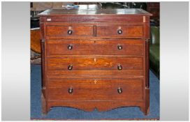 19th Century Mahogany Chest Of Draws, Secret Frieze Draw Above Two Short Over Three Long