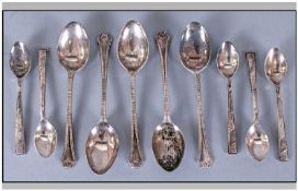 Edwardian Two Sets Of Five Silver Teaspoons. Both sets fully hallmarked. 145.6 grams.