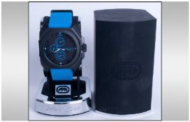 Mark Ecko Past-Time - Day - Date Wrist Watch. Model No.E1359861B. Complete with Stand and Box. New