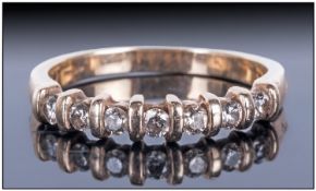 Ladies 9ct Gold 7 Stone Diamond Half Eternity Ring, Ring Size Q, Fully Hallmarked