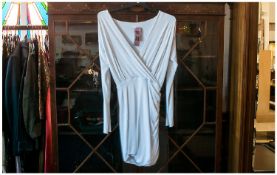Gorgeous Couture Designer And Authentic Ladies White Medium Size Dress. Mixture of Polymide and and