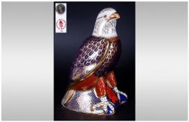 Royal Crown Derby Paperweight `Bald Eagle` Date 2001. Gold Stopper. 1st Quality & Mint Condition.