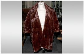 Ladies Dark Red Squirrel Stole, fully lined. label inside reads `Jean Dougall Macdonald, 340-346