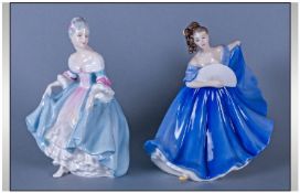 Royal Doulton Figures, 2 in total, 1. `Elaine` HN 2791, Modelled by M Davies. Issued 1980-2000. 8``