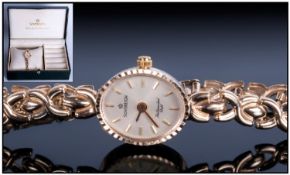 Ladies 9ct Gold ``Sovereign`` Wristwatch Complete With Original Box And Booklet
