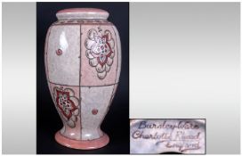 Charlotte Rhead Lamp Base Styalised floral pattern. Pattern number T.L.35,. Signed to base. 9.5``