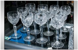 Edinburgh Crystal Thistle Design Set Of Six Stemmed Goblets & Set Of Six Hock Glasses