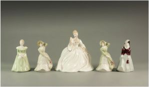 Set Of Four Miniature Wade Ladies, `Sarah`, `Lucy`, `Sarah` & `Belinda` Together with Coalport