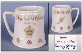 Lasenbury Liberty Signed Coronation Mug presented to children in the Lee My Lady liberty in June