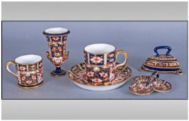 Royal Crown Derby Collection Of Early Miniature Items, 7 in total. Comprising 1. Triffil Dish, Date