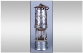 Chromium Plated Miners Lamp `Hailwood and Ackroyd`. Makers `Hailwoods Improved Lamp`. 11 inches