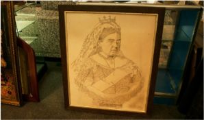 Framed Print Of Queen Victoria `Life Story Picture` to commemorate Diamond Jubilee 22nd June 1897.