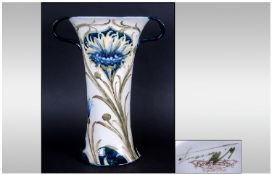 William Moorcroft Signed Very Fine Florianware Art Nouveau Two Handled Vase, with styalised floral