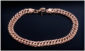 9ct Gold Double Curb Link Bracelet, Length 8 Inches, Fully Hallmarked
