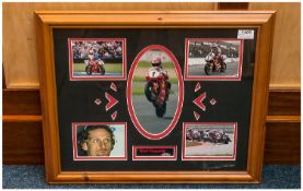 Carl Fogarty Framed Montage Depicting 4 Racing Images And Portrait