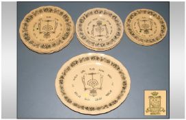 Royal Grindley Ware Very Rare 14 Assorted Pieces In Yellow WIth Black Judacia Sader Passover Litho.