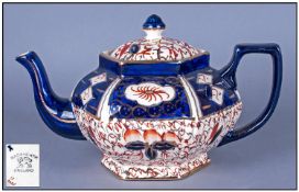 Wadeheath Gaudy Teapot, Imari palette, early 20thC