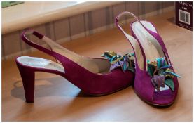 Jane Shilton Raffles Boxed Pink Ladies Shoes . Size 41. Flowery front with Peep toe. 3 inch heel.