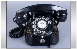 Vintage Telephone black bakelite & painted metal. Bell telephone.