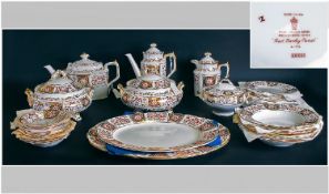 Royal Crown Derby Fine Bone China 112 Piece Tea/Dinner Service, `Red Derby Panel` pattern.