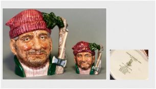 Royal Doulton Character Jugs, Set Of Two, `The Lumberjack` from the Canadian Centennial Series 1.