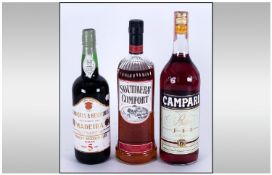 Bottle Of Southern Comfort Together With A Bottle Of Campari & A Bottle Of Madeira.