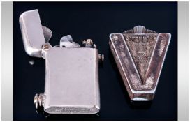 Two Lighters, Matchless Durak/Mazak, Wolverhampton Die Casting Co Ltd & Thorens Swiss Made No137508