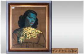 Vladimir Tretchikoff Print, `The Chinese Girl` or `Green Lady`, the iconic print, framed and