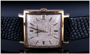 Jaeger Le Coultre 18ct Gold Automatic Wristwatch. Silvered Face, day / date aperture, marked 18ct