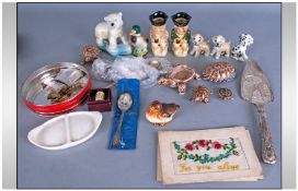 Small Assortment Of Collectables Including Golly Badges, Miniature Toby Jugs etc.