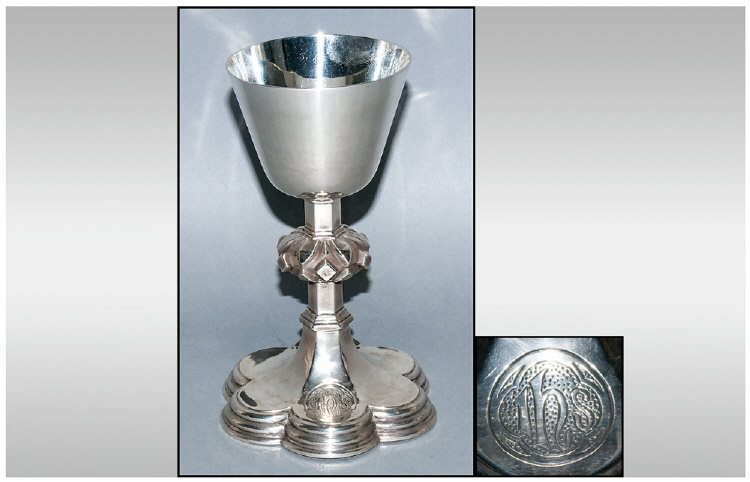 Edwardian Silver Ecclesiastical Chalice, In The 16th Century Style. Hallmark London 1907. 10 ozs (
