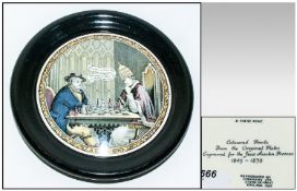 A Prattware Type Pot Lid `A False Move` Coloured prints from the original plates. Engraved for the