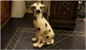 Large Chalk Dalmation Figure in sitting position 27 inches in height.