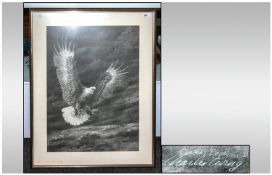 A Limited Edition Print Representing a Golden Eagle in Flight. 17/750. By Charles Ewing, Copyright