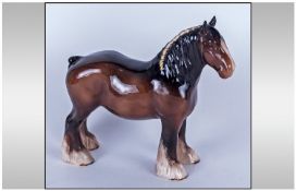 Beswick Horse Figure `Shire Mare` Model number 818. Brown colourway. Issued 1940-89. 8.5`` in