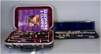 Mercury USA Flute, Complete With Box And Carry Case Together With A Cased Jean -Cartier Clarinet &