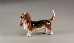 Beswick Dog Figure ` Bassett Hound `  Fochino Trinket. Model No.2045. Height 5 Inches. Excellent