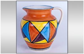Lorna Bailey Style Handpainted Jug, `Abstract Pattern` unmarked to base. 7.25`` in height.