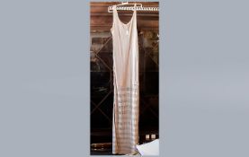 Victorias Secret Designer Ladies Long Dress. Size M-M in Peach. With a See through Knitted Pattern