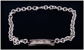 Tiffany & Co Silver Necklace. Marked Tiffany & Co, 925. Length 16 Inches, 64.6 grams.