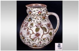 Doulton Burslem Large Ovoid Jug, with Doulton & Slater`s Patent `pressed lace` surface in cream,