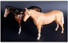 Beswick Horse Figures, 2 in total, `Bois Roussel` 2nd version, `Race Horse` model number 4701.