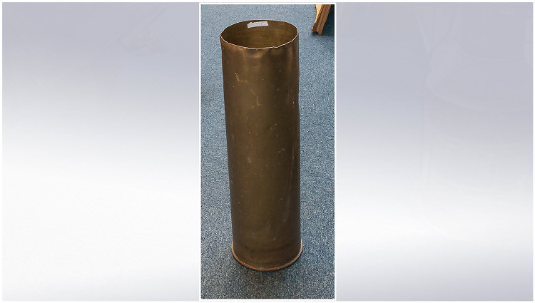 Large Trench Art Shell, 21.5`` in height.
