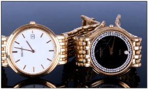 Gents Seiko And Raymond Weil Wristwatches, Both With Gold Plated Bracelet Straps A/F