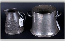 Art Nouveau Tudric Pewter Tankard Numbered 0958 Of Sinuous Design Together With A Talbot Pewter